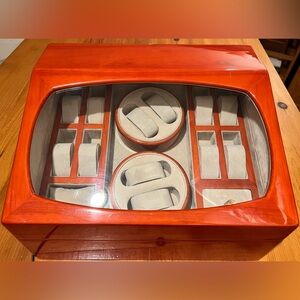 Diplomat Burl Watch Winder and Display Case